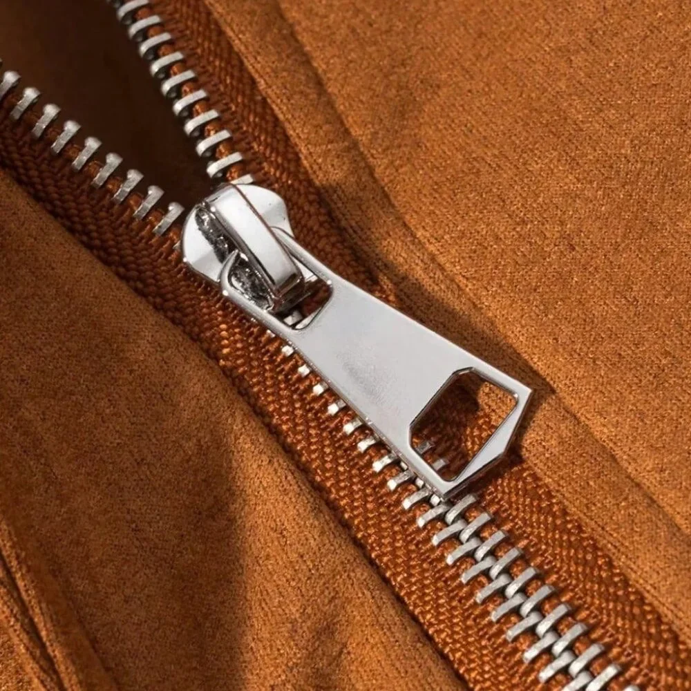 Khaki Casual Women's Lapel Tassel Wide Shoulder Streetwear Jacket - Picture 9 of 10